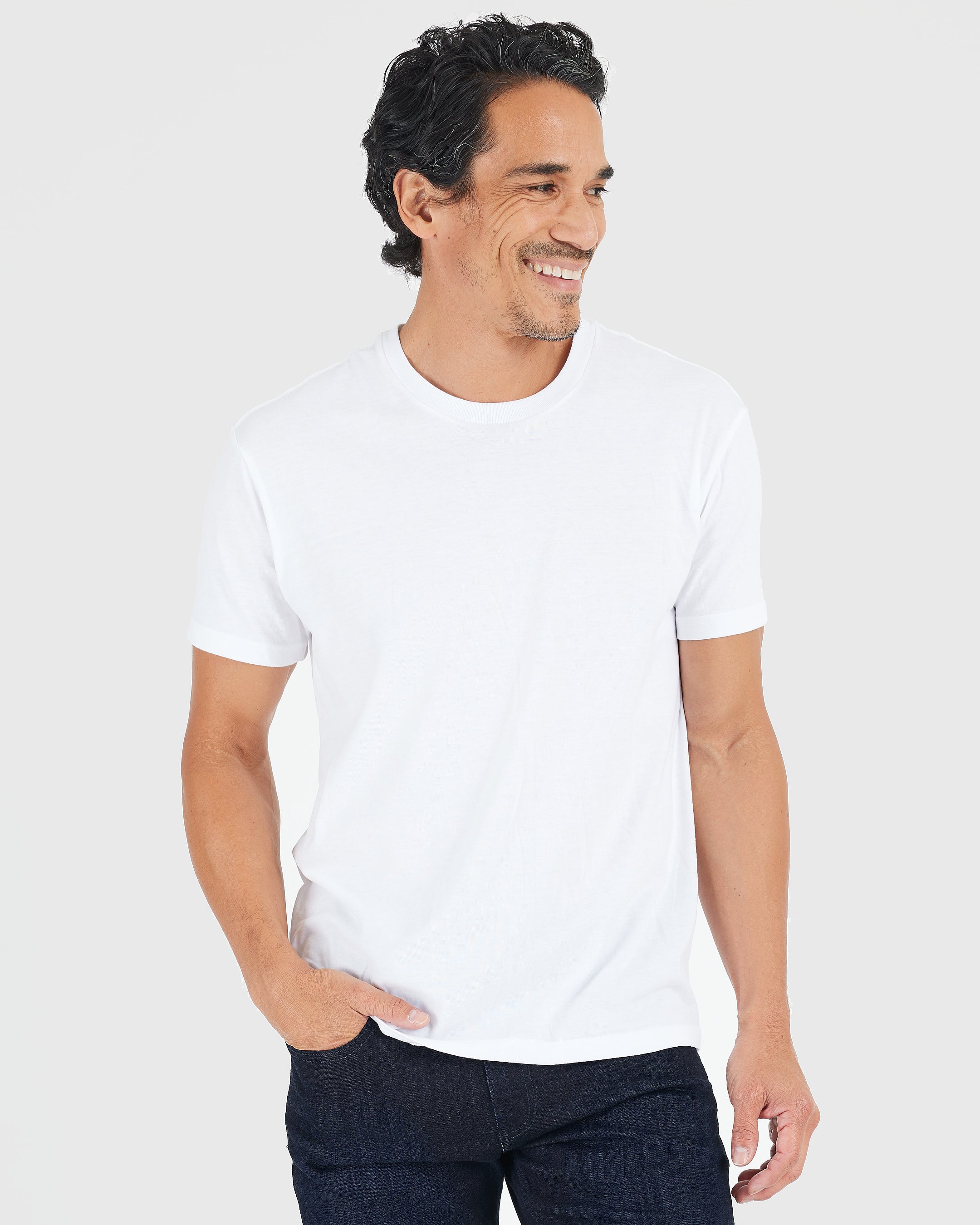 White Crew Neck T-Shirt | M